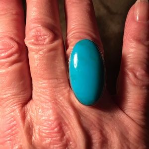 Sleeping beauty mine turquoise ring stamped band